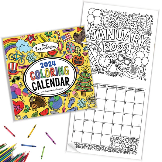 2024 Monthly Coloring Wall Calendar