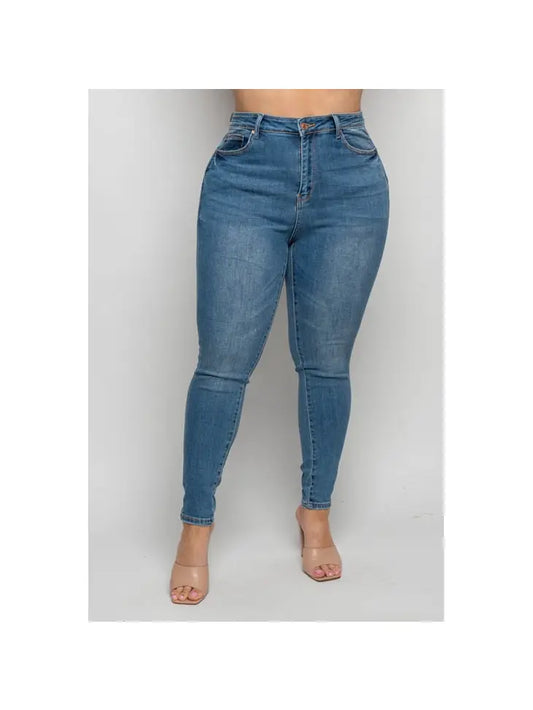 Plus Size High Waist Push Up Skinny Denim Jeans